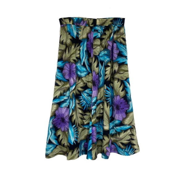 Capistrano Vintage Full Length Elastic Waist Floral Skirt - Picture 1 of 5